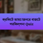 ক্রিকেট আয়োজনের বাজেট পরিকল্পনা Quiz