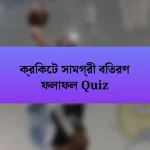 ক্রিকেট সামগ্রী বিতরণ ফলাফল Quiz